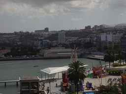 The Harbour and the city center, viewed from the viewing platform at the third floor of the Centro Comercial El Muelle shopping mall