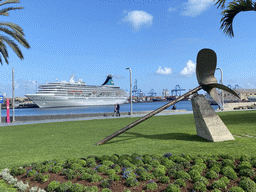 Large cruise ship in the Harbour, viewed from the Plaza de Canarias square