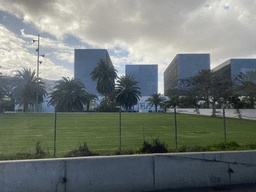 The Court buildings at the Calle Málaga street, viewed from the bus to Maspalomas on the GC-1 road