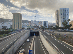 The GC-31 road and the south side of the city, viewed from the bus to Maspalomas on the GC-1 road