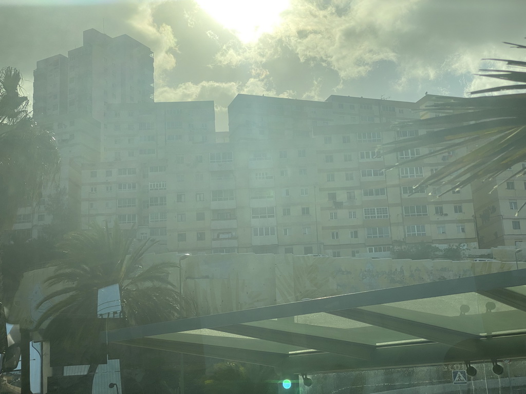 Apartment buildings at the south side of the city, viewed from the bus to Maspalomas on the GC-1 road