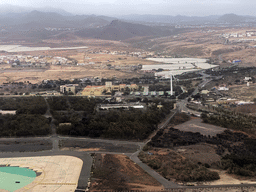 Area with greenhouses on the northwest side of the Gran Canaria Airport, viewed from the airplane to Rotterdam