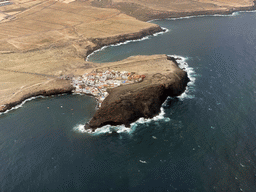 The town of Tufia and the Punta de Silva rock, viewed from the airplane to Rotterdam