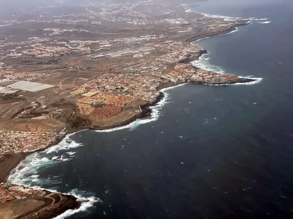 The town of Telde, viewed from the airplane to Rotterdam