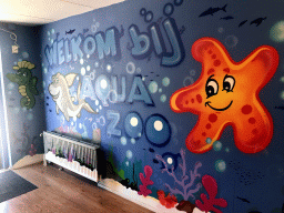 Wall painting at the entrance to the AquaZoo Leerdam