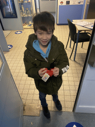 Max with a plush Crab at the lobby of the AquaZoo Leerdam