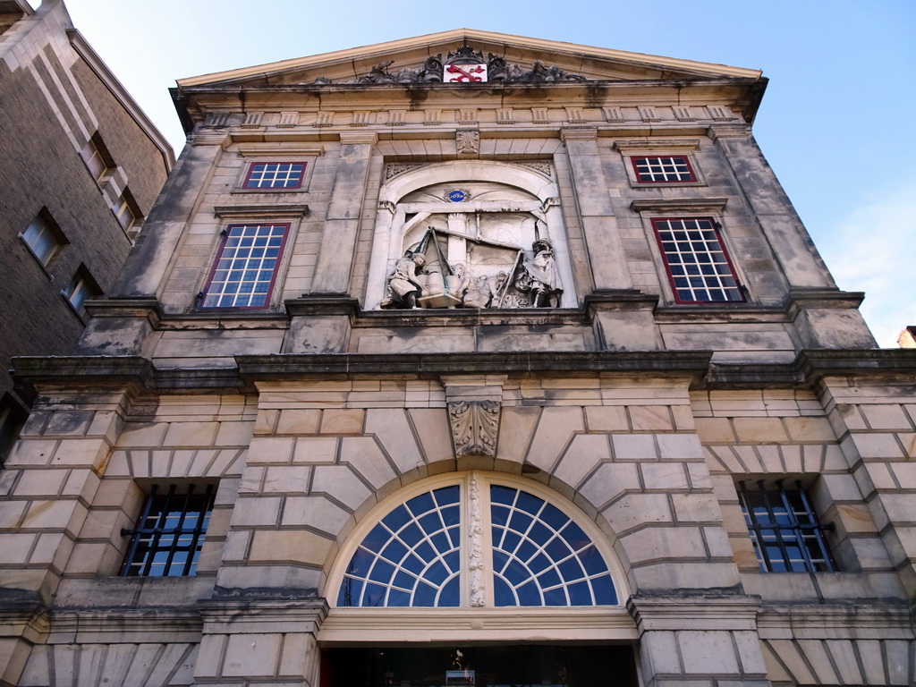 Facade of the Waag building at the Aalmarkt street