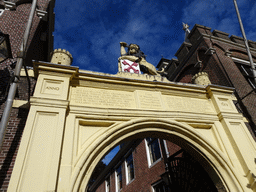 Gate to the Burcht van Leiden castle above the Burgsteeg alley