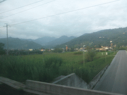 Tuscany landscape, viewed from the train from Pisa