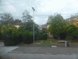 The Massa railway station, viewed from the train from Pisa