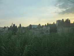 The Camposanto La Spezia cemetery at La Spezia, viewed from the train from Pisa