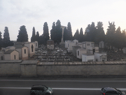 The Camposanto La Spezia cemetery at La Spezia, viewed from the train from Pisa