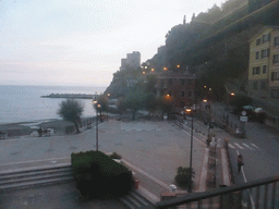 The harbour of Monterosso al Mare, viewed from the train from Pisa