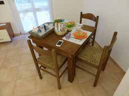 Our breakfast table in the sitting room in the Cinque Terre Da Levanto hotel