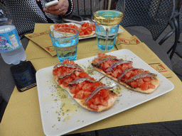 Lunch at the Bar Cafe Cristal at the Piazza del Popolo square