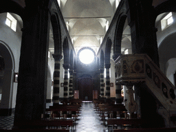 Nave and pulpit of the Chiesa di Sant`Andrea church