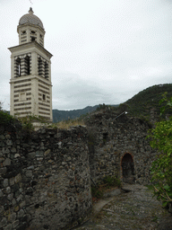 The path along the City Wall and the tower of the Chiesa di Sant`Andrea church