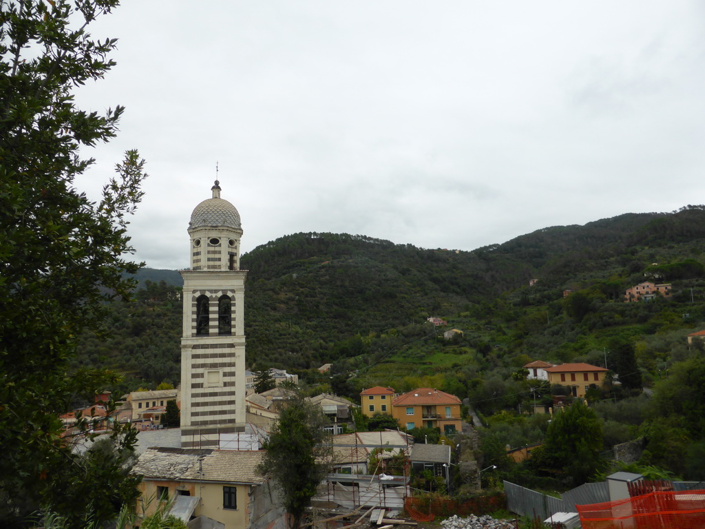 The Chiesa di Sant`Andrea church and surroundings, viewed from the Levanto Castle