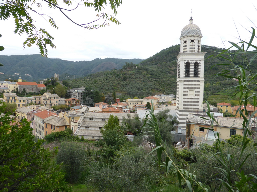 The Chiesa di Sant`Andrea church and surroundings, viewed from the Levanto Castle