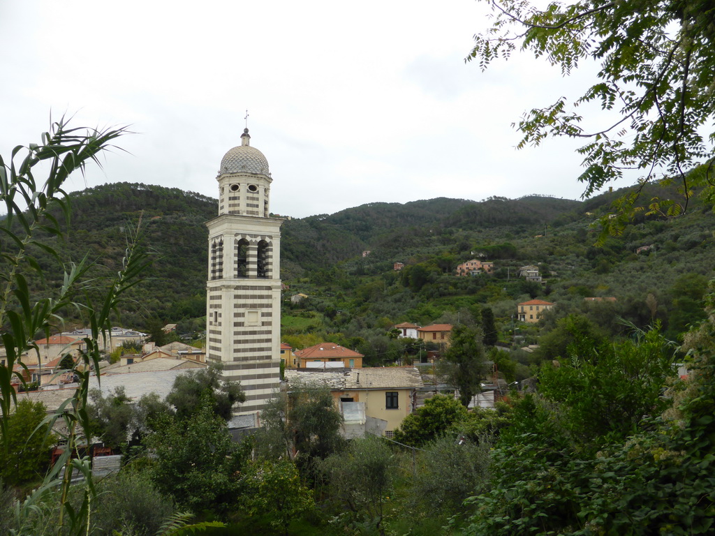 The Chiesa di Sant`Andrea church and surroundings, viewed from the Levanto Castle