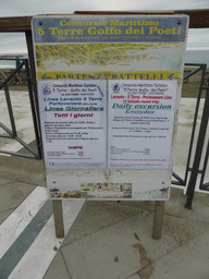 Information on the boats at the beach at the Via Domenico Grillo street