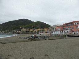 The beach and the northwest side of the town