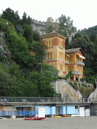 The beach, a house at the Via Domenico Grillo street and the Levanto Castle