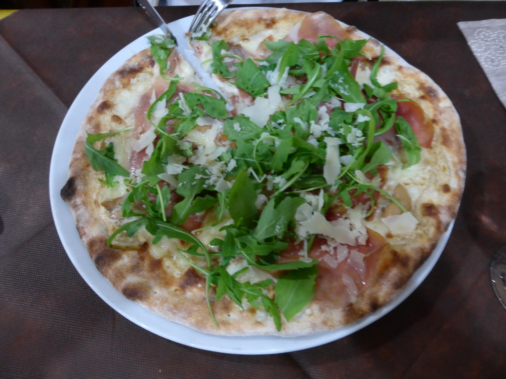 Pizza at Pizzeria La Mela at the Localita Piano di San Rocco