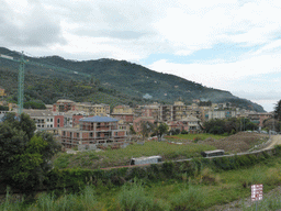 View from the Levanto railway station on the center of the town