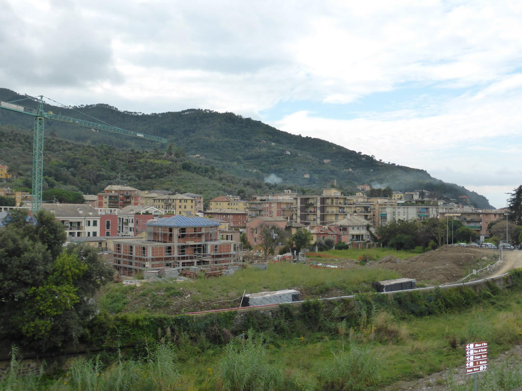 View from the Levanto railway station on the center of the town