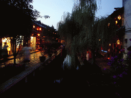 Pub street in the Old City of Lijiang, at sunset