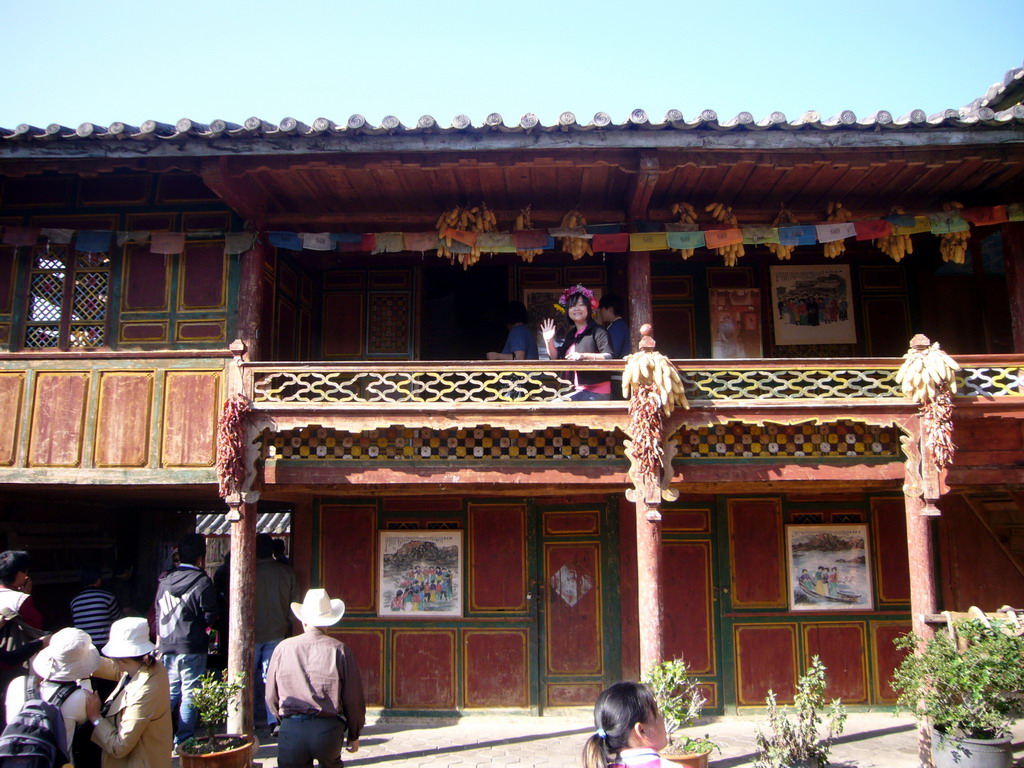Miaomiao in a house of the Mosuo minority, in a Minority Village near Lijiang