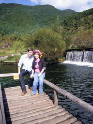 Tim and Miaomiao at the Three-Tier Waterfall and Divine Spring at Jade Water Village