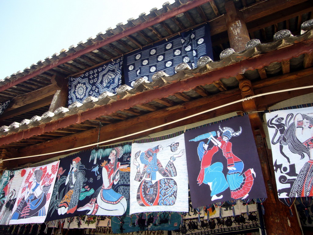 Garments in a shop in the Old Town of Shuhe