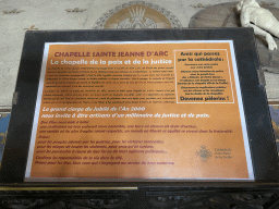 Explanation on the Chapelle de Jeanne d`Arc at the Lille Cathedral