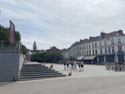 The Place Gilleson square and the tower of the Chambre de Commerce de Lille building