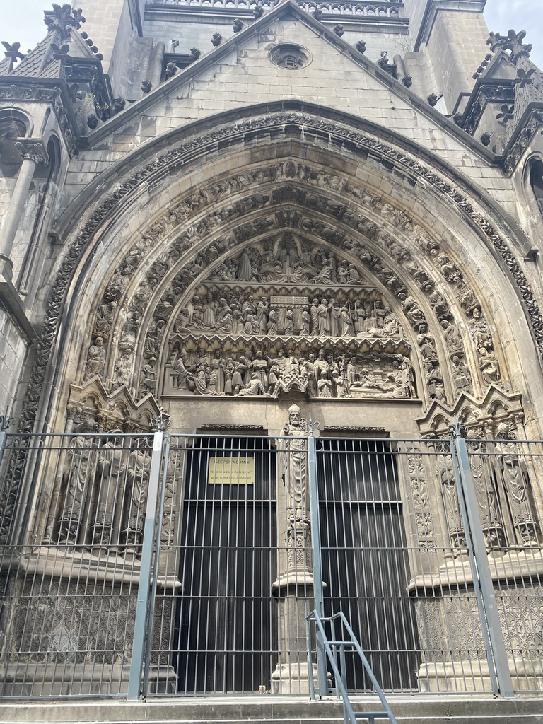 South facade of the Lille Cathedral at the Square Arnauld Chillon park