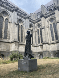 Statue of Cardinal Achille Lienard at the south side of the Lille Cathedral at the Square Arnauld Chillon park