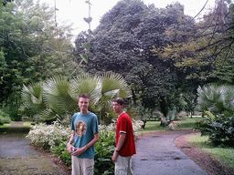 Tim and his friend at the Limbe Botanic Garden
