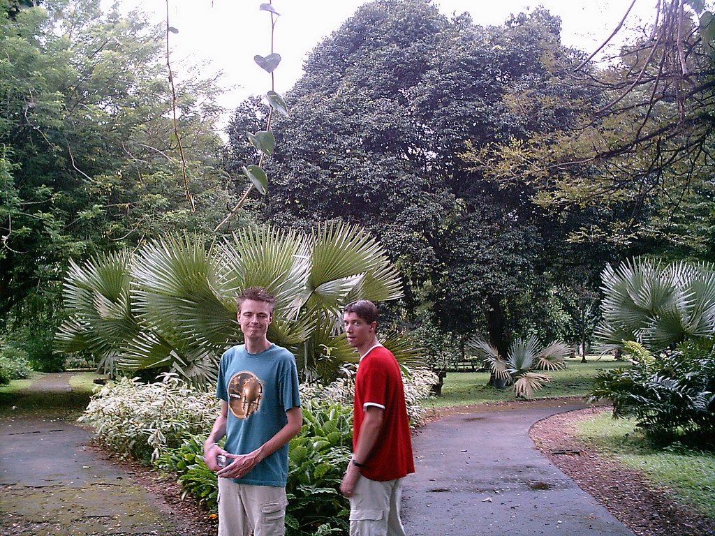 Tim and his friend at the Limbe Botanic Garden
