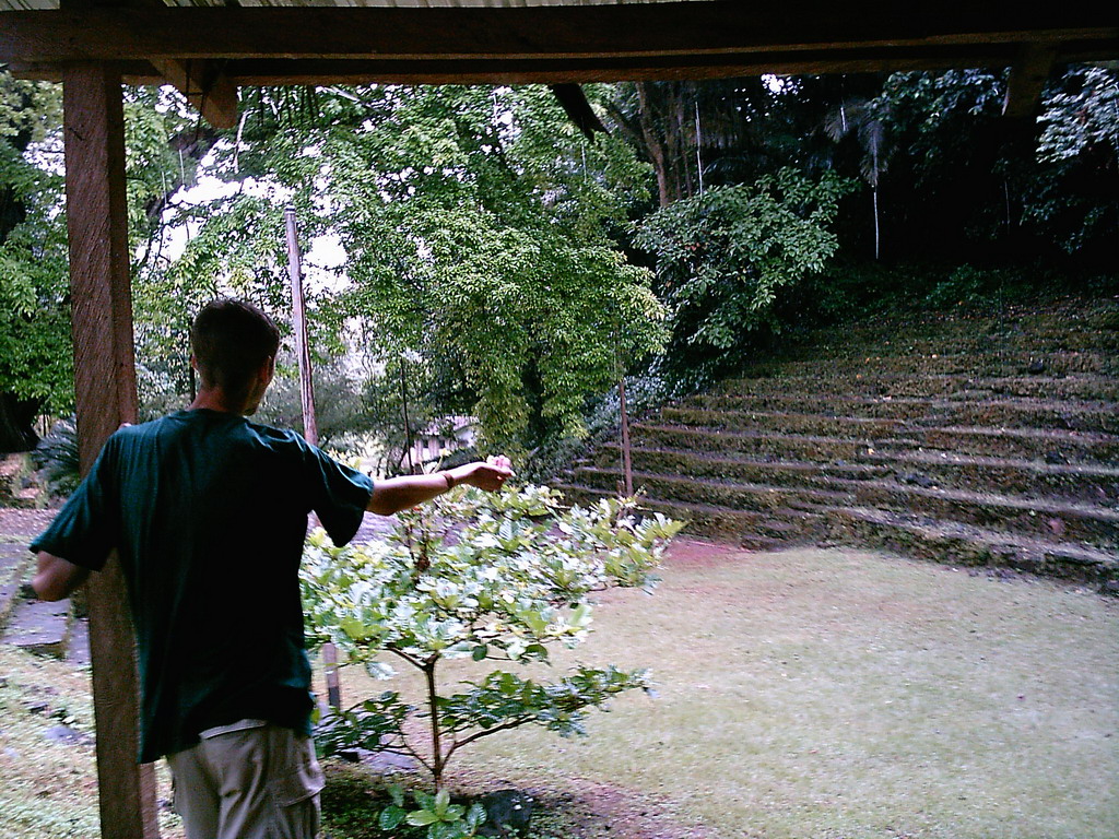 Tim`s friend at the grandstand at the Limbe Botanic Garden