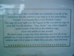 Explanation on the cages from the time the Limbe Wildlife Centre was called the Victoria Zoo