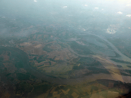 The Biesbosch area, viewed from the airplane from Amsterdam