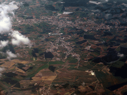 The towns of Casal do Azeite and Campelos, viewed from the airplane from Amsterdam