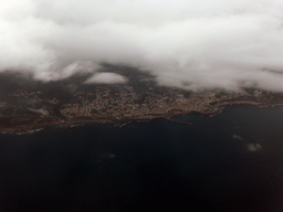 The town of Ericeira, viewed from the airplane from Amsterdam
