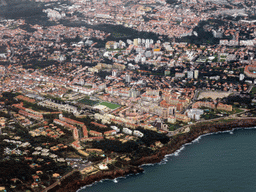 The city of Cascais, viewed from the airplane from Amsterdam