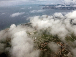 The town of Caparica, viewed from the airplane from Amsterdam