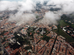 The Alcântara district of Lisbon, viewed from the airplane from Amsterdam