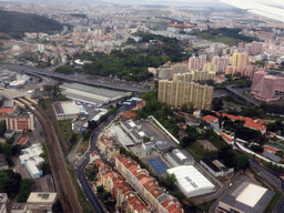 The Sete Rios Railway Station and the Jardim Zoológico de Lisboa zoo, viewed from the airplane from Amsterdam