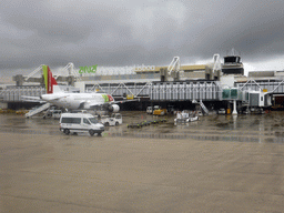 Lisbon Portela Airport, viewed from the airplane from Amsterdam